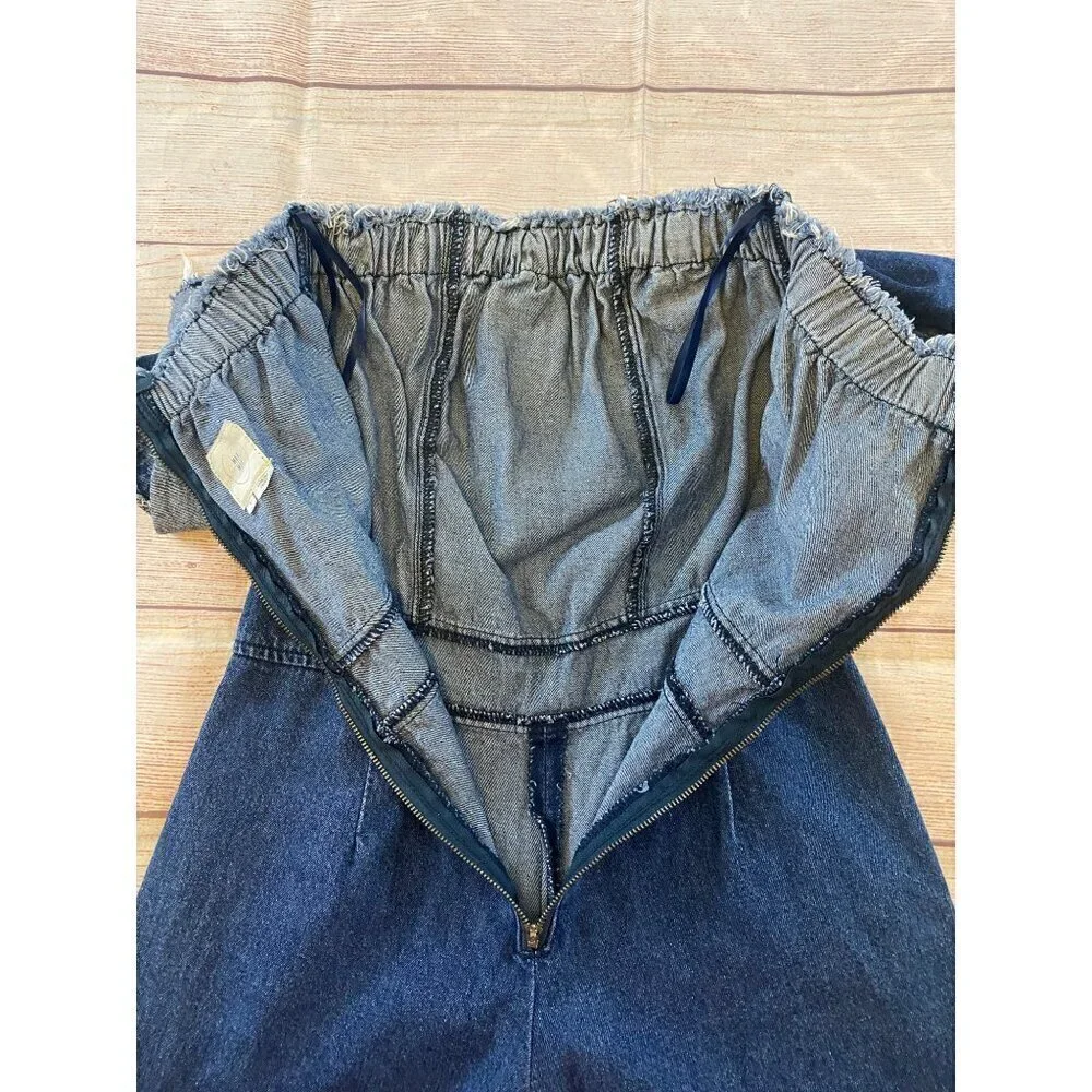 Anthropologie Hei Hei Women's Teirred Denim Crop Jumpsuit - Small - Picture 13 of 15